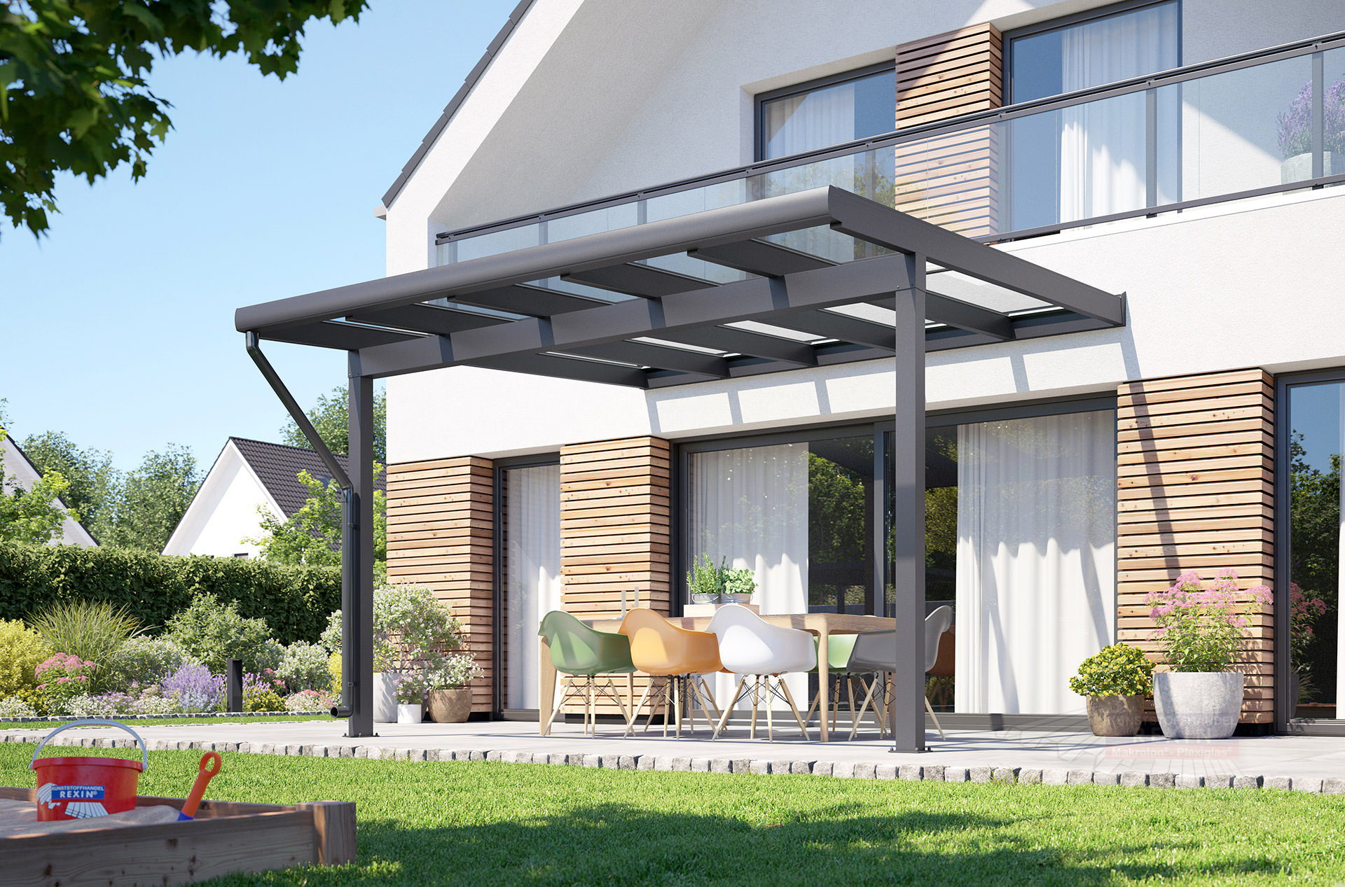 TERRAclassic Alu Terrassenüberdachung 4m x 4m, VSG-Vorbereitung Terrasse.de